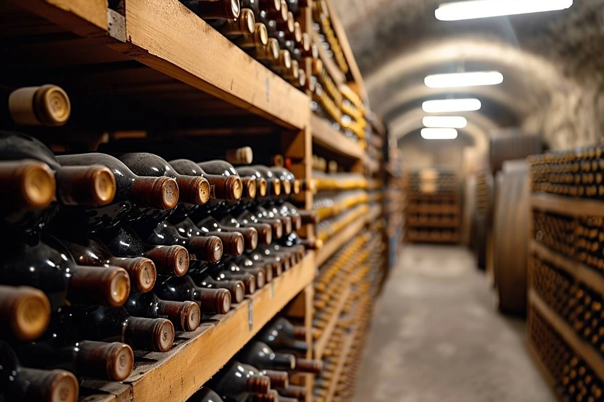 vatina con vino imbottigliato gestione della temperatura di conservazione del vino